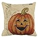 Laimeng Halloween Thriller Pillow, Halloween Pumpkin Square Pillow Cover Cushion Case Pillowcase Zipper Closure