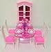 My Fancy Life Dollhouse Furniture - Dinning Room with 4 Chairs and Cabinet