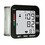 Blood Pressure Monitor Wrist Type Cuff Portable Digital BP Meter Automatic Pulse and Heart Rate Monitoring,FDA Approved for Home Use