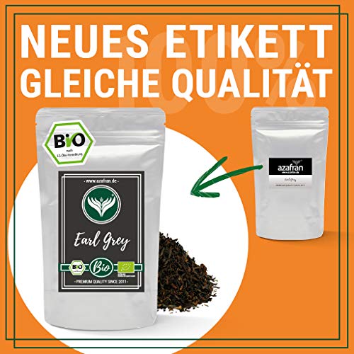 Azafran BIO Earl Grey Schwarzer Tee - Darjeeling Schwarztee mit Bergamotte Öl lose 1kg – Bild 3