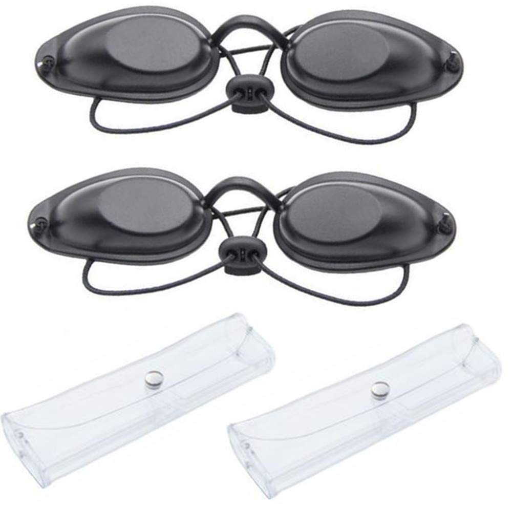 2 Pcs Tanning Goggles Safety and Durable Eye Patch Light Protection Eyewear with Transparent Bags for Sunbathing on the Beach