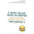 LimaLima Funny Brother Birthday Cards Perfect For Big Older 40th 50th 60th 70th Blank Inside To Add Your Own Personal Greeting