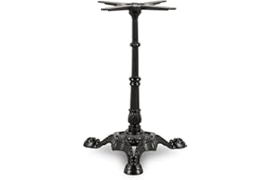 LOKKHAN Elegant Semi-Gloss Black Cast Iron Pedestal Table Base 27.95" H - Ornate Tripod Clawfoot Design - Heavy Duty Support, Metal Furniture Leg Stand, DIY Building, Premium Decorative Table Leg