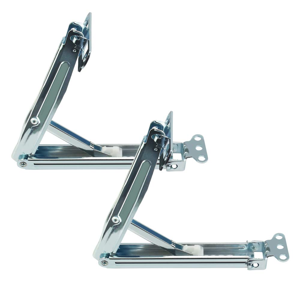 OLRWSLG 2 PCS Locking Hinges Metal Galvanized Support Hinges Adjustable Lid Support Hinge for Drafting Tables, Desk Lids, Bed Tops(22cmx3cm)