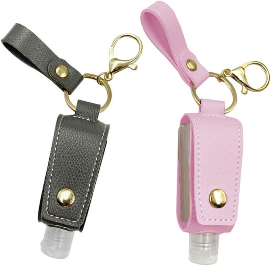Hand Sanitizer Bottle Keychain Holder Set Refillable Empty Leakproof