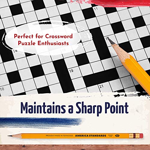 America Standards Pencils 2 HB, Sharpened, Made in USA, Woodcase