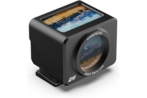 CHI 28mm Optical Waist Level Viewfinder (35/50mm) Black - All Aluminum Built with Detachable Anti-Glare Hood, Adjustable Hot/