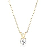 Amazon Essentials IGI Certified Solitaire Lab Grown Diamond Pendant Necklace in 14k Gold 16 Chain with 2 Extender