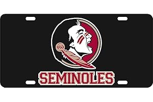 Elite Fan Shop NCAA Mirrored Acrylic License Plate Black