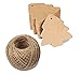 Christmas Tree Gift Tags,Gift Wrap Tags,100 Pcs Kraft Paper Gift Tag with String,Blank Craft Gift Tag with Natural Jute Twine String