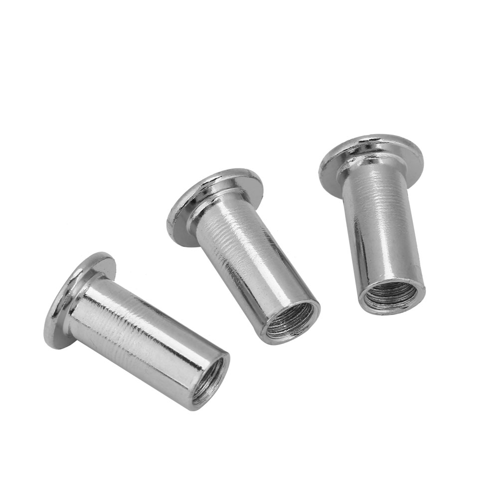 Flat Hex Nuts, M6 M8 Iron Plated Nickle Flat Nuts Round Head Hex Nut Hex Socket Screw Inserts Threaded Insert Nuts (M8*15 30PCS)