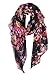 GERINLY Lightweight Rose Scarves: Fashion Flowers Print Shawl Wrap For Women Head Scarf Bufandas Floreadas (Black)