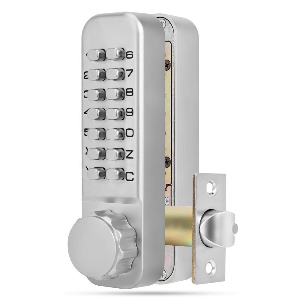 Digital Code Door Lock, Digits MiNi Mechanical Code Lock Double Sided Keyless Door Lock 4-7 Bits Security Password Lock for 30-60mm Indoor Outdoor Door