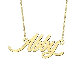 BYBWBL Abby Name Pendant Necklace 18k Gold Plated