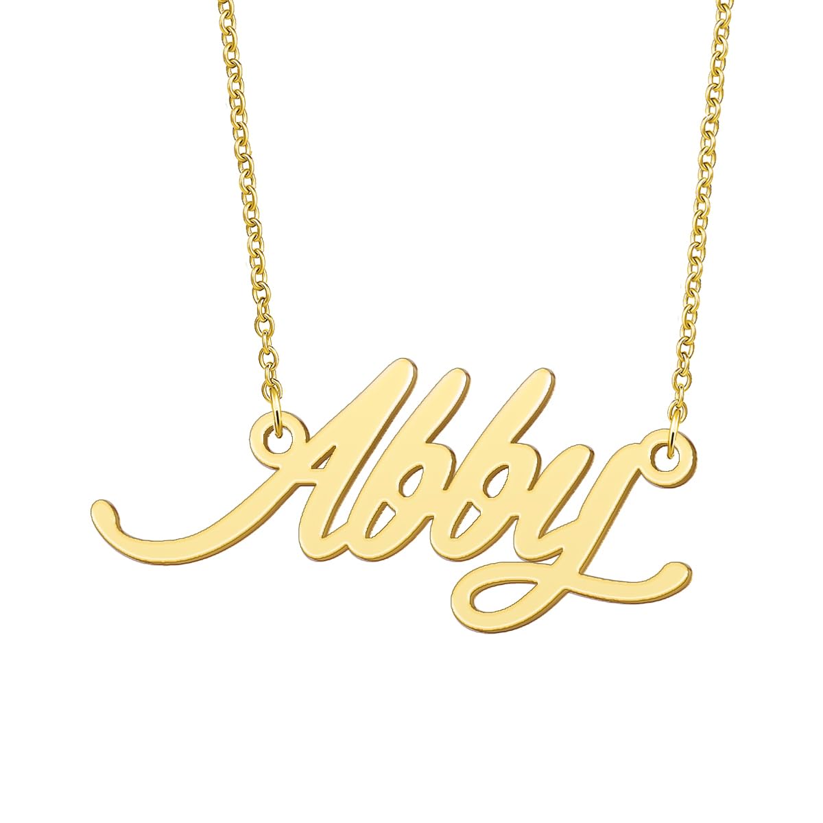 BYBWBL Abby Name Pendant Necklace 18k Gold Plated
