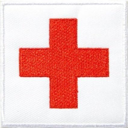American Red Cross Medic First Aid Nurse Doctor Logo Jacket Uniform Patch Sew Iron on Embroidered Iron on Hat Hoodie Backpack Ideal for Gift Size: 2 Inch X 2 Inch