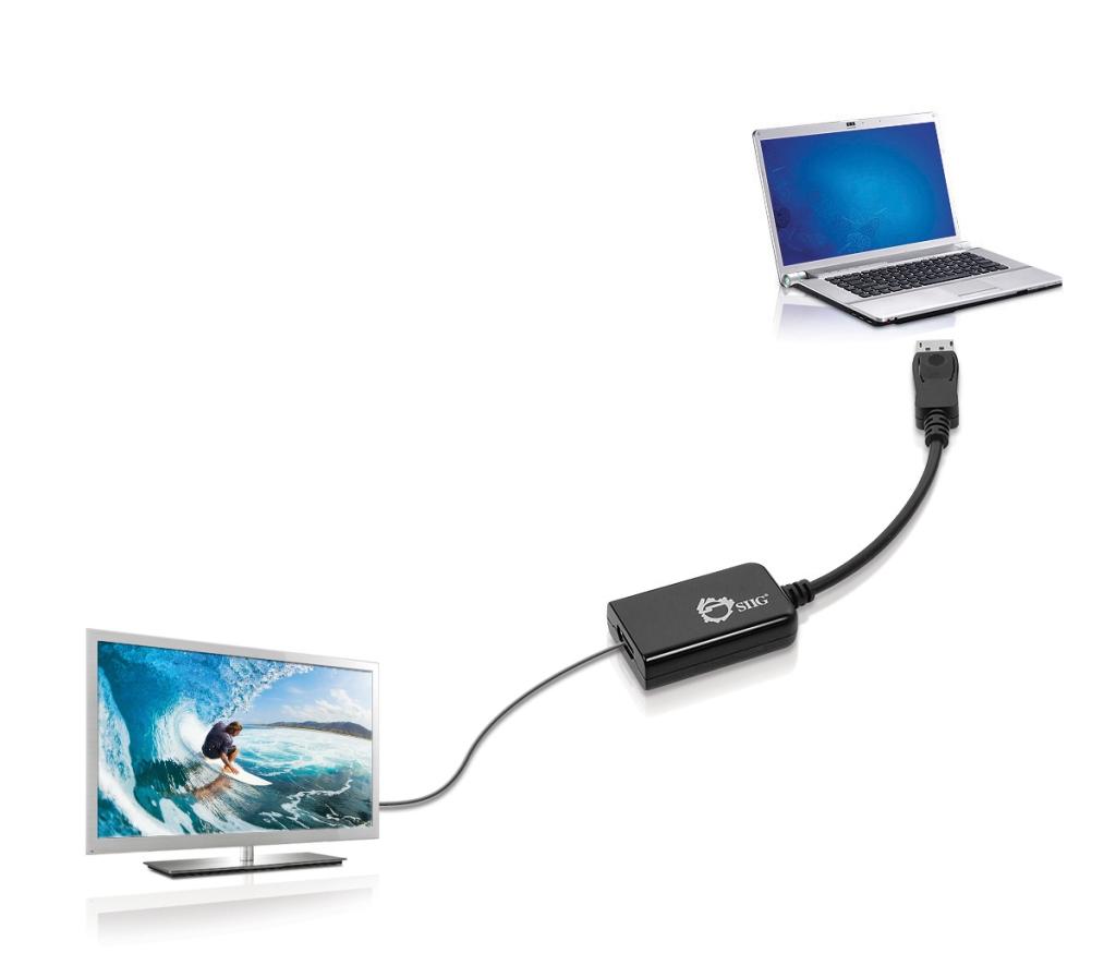 SIIG DisplayPort to HDMI Converter with Audio Active