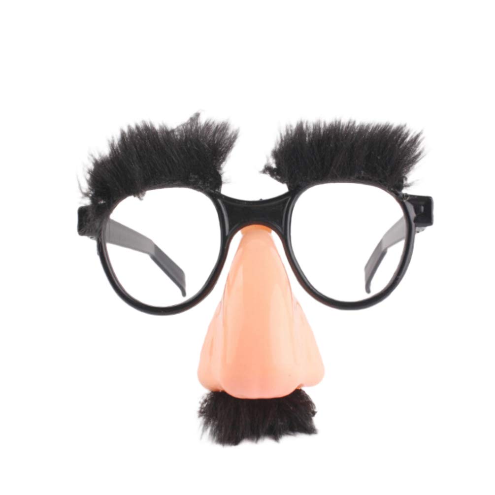 TOYANDONA Big Nose Glasses with Eyebrows and Mustache Halloween Costume Eyewear Silly Novelty Glasses for Party Favors Birthday Masquerade Adults and Kids