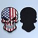 SpaceAuto Skull Head w/ USA American Flag Military Tactical Morale Badge Hook Loop Fastener Patch 3.54