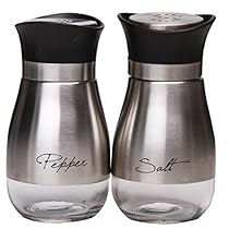 Salt and Pepper Shakers - Salt Shaker- Elegant Designed 4 Inch High Grade Stainless Steel Salt and Pepper Shakers
