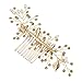 AW Bridal Wedding Hair Comb Floral Gold Leaves Bridal Hair Accessories for Bride Bridesmaids