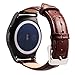Valkit Compatible Gear Sport/Gear S2 Classic Bands Genuine Leather Smart Watch Band, 20mm Soft Bracelet Watchband Strap Replacement for Samsung Gear Sport SM-R600/Gear S2 Classic(SM-R732/R735), Brown