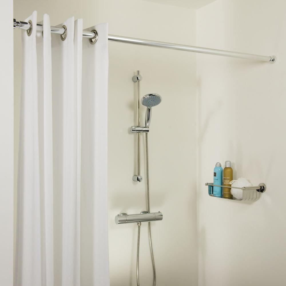 Acero Inoxidable 2.8 x 2.8 x 125220 cm Sealskin Barra Extensible para Cortina de Ducha Blanco