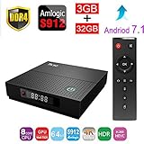ESHOWEE TX92 Android 7.1 TV Box Amlogic S912 Octa-core CPU DDR3 3GB RAM 32GB ROM BT 4.0 2.4/5 Dual-Band WiFi 4K UHD and LAN VP9 DLNA