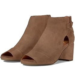 MOOMMO Women Open Toe Booties Sandals Heel Cognac