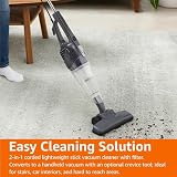 Amazon Basics 2-in-1 Corded Upright Vacuum Cleaner ECO Motor Lightweight Black view 4