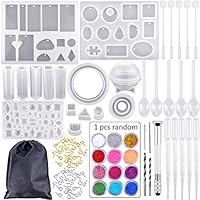 83 Pieces Silicone Casting Molds and Tools Set with A Black Storage Bag for DIY Jewelry Craft Making