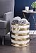 DII Collapsible Laundry Hamper/Storage Basket, Stripe Woven Paper, Gold Stripe, Medium