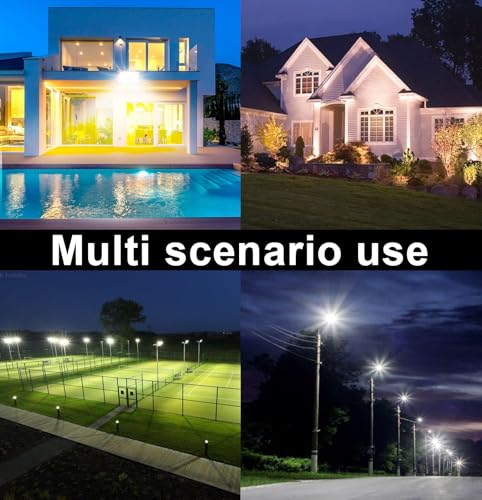 CREATESTAR Outdoor LED Spotlight, 100 W 2 Pieces Outdoor LED Spotlights Cool White Light, IP65 Waterproof Outdoor LED Headlight for Warehouse, Sports Field, Garden, Garage, Parking