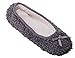 MIXIN Women's Elegant Comfortable Litchi Cashmere Soft Sole Indoor Ballerina Flats House Slippers (8 M US Women, Dark Grey)