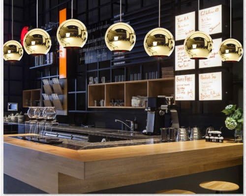 MOF Design Modern Designer Copper Effect / Chrome/ Gold Glass Ball Ceiling Pendant Light Shade (GOLD, 15 CM)