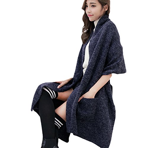 Hanerdun womens thick knit wrap soft warm shawl winter …