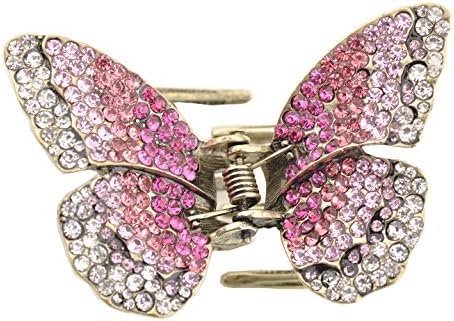 Large Jaw Clips Butterfly Hair Claw, Bronze Fuchsia