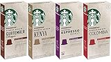Starbucks Capsules for Nespresso OriginalLine: Colombia, Espresso, Guatemala, Kenya (40 count) Variety Assortment