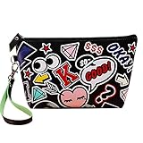 Yonger Cute Waterproof Cosmetic Pouch Travel Case Make up Bag for Women Girl Accessory Organizer with Strap