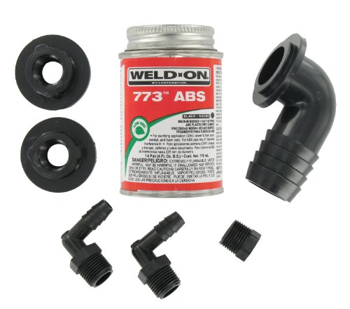 Valterra rk907 90° barbed elbow abs tank fill kit with cement