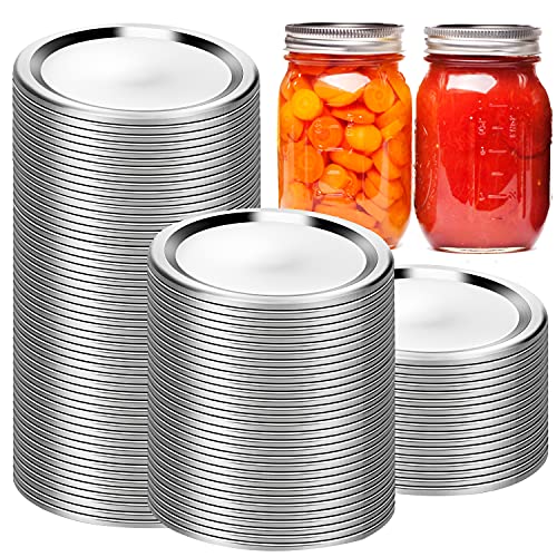 100 Pack Mason Jar Lids for Regular Mouth Canning, Thickened Rust Resistant Canning Lids for
