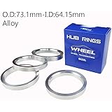 WHEEL CONNECT Hub Centric Rings 73.1 to 64.1, Aluminium Alloy Hubrings 64.1 to 73.1,Set of 4, O.D:73.1-I.D:64.15 (64.1) mm. A