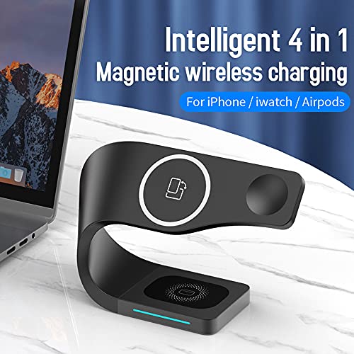3 in 1 Magnetic Wireless Charger Station 15W for iPhone 13/12, 13/12 Pro, 13/12 Pro Max, 13/12 Mini,Qi Fast Charging Induction Chargers for Apple iWatch 7/SE/6/5/4/3/2 Airpods 2/Pro