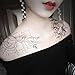 DaLin Sexy Floral Temporary Tattoo Fake Tattoos for Women Men Black Rose Flowers Collection