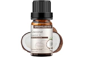 GREENSLEEVES Cocconut Essential Oil, 10ml Pure Plant-Based Fragrance Oil for Aromatherapy, Essential Oils for Diffuser, Air F