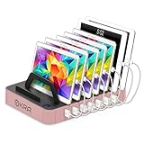 Okra 7-Port USB 16.8A Charging Station PRO [Most Powerful] Universal Desktop Tablet & Smartphone Multi-Device Hub Charging Dock for iPhone, iPad, Galaxy, Tablets [Charge 7 Tablets at Once] (Rose Gold)