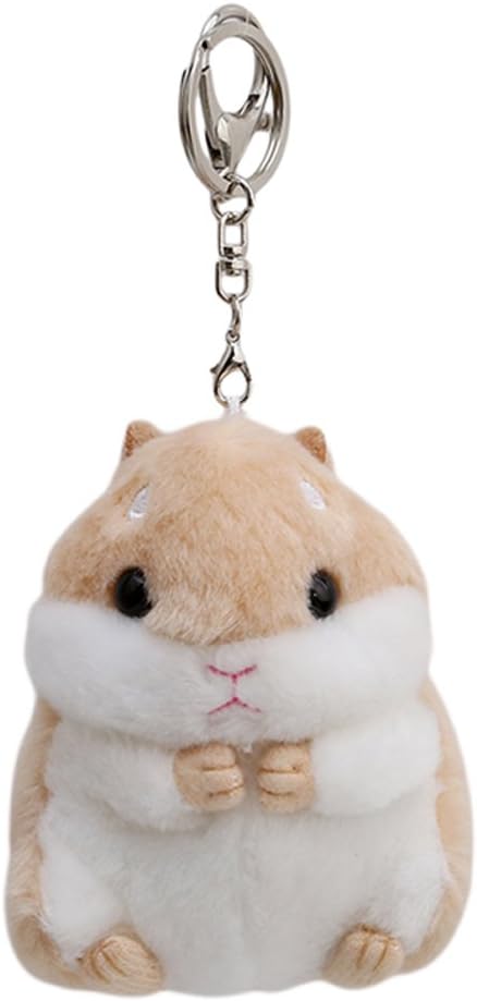 Amazon Co Jp 虹色蝶 ハムスター キーホルダー レディース バッグチャーム キーチェーン もこもこ ポンポン ふわふわ お祝い プレゼント カーキ色 ホーム キッチン