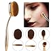NEXGADGET 10pcs Professional Oval Toothbrush Makeup Brushes Set Foundation Contour Powder Blush Eyeliner Blending Brush New Fashionable Super Soft Cosmetic Brushes Tool Set with Box(Gold)