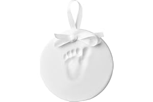 Reece Studio Baby’s Handprint Christmas Keepsake Kit Ornament, DIY Clay Newborn Footprint and Handprint Maker, Gender-Neutral Gift For New And Expecting Parents, White