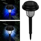 Solar Powered LED Light Pest Bug Zapper Insect Mosquito Killer Lamp Garden Lawn
